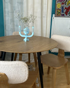 Dining Table SOMA Light Brown 100 cm 100 cm — angled product view