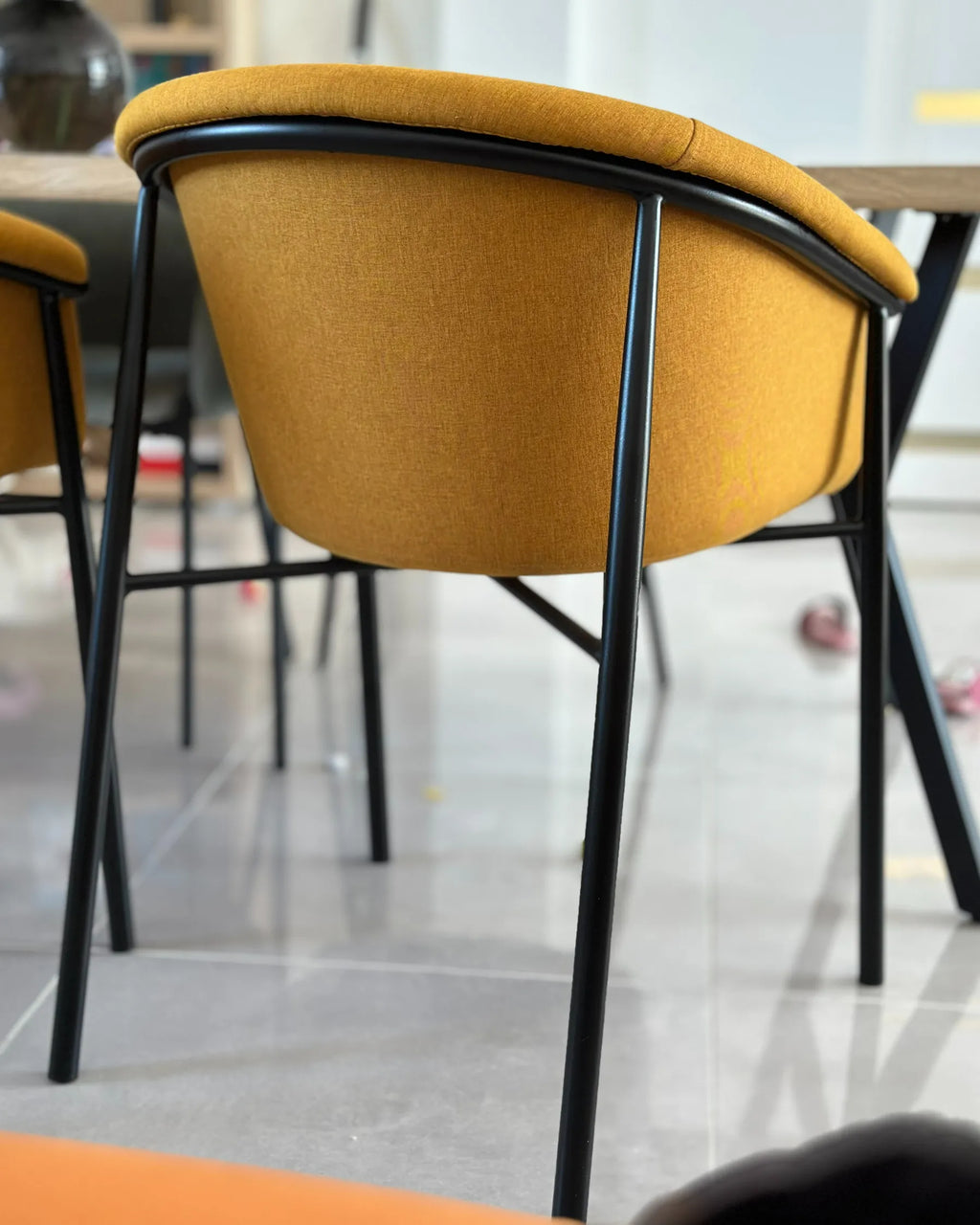 Set of 2 Dining Chairs AMES Fabric Orange