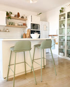 Set of 4 Bar Chairs MORA Light Green
