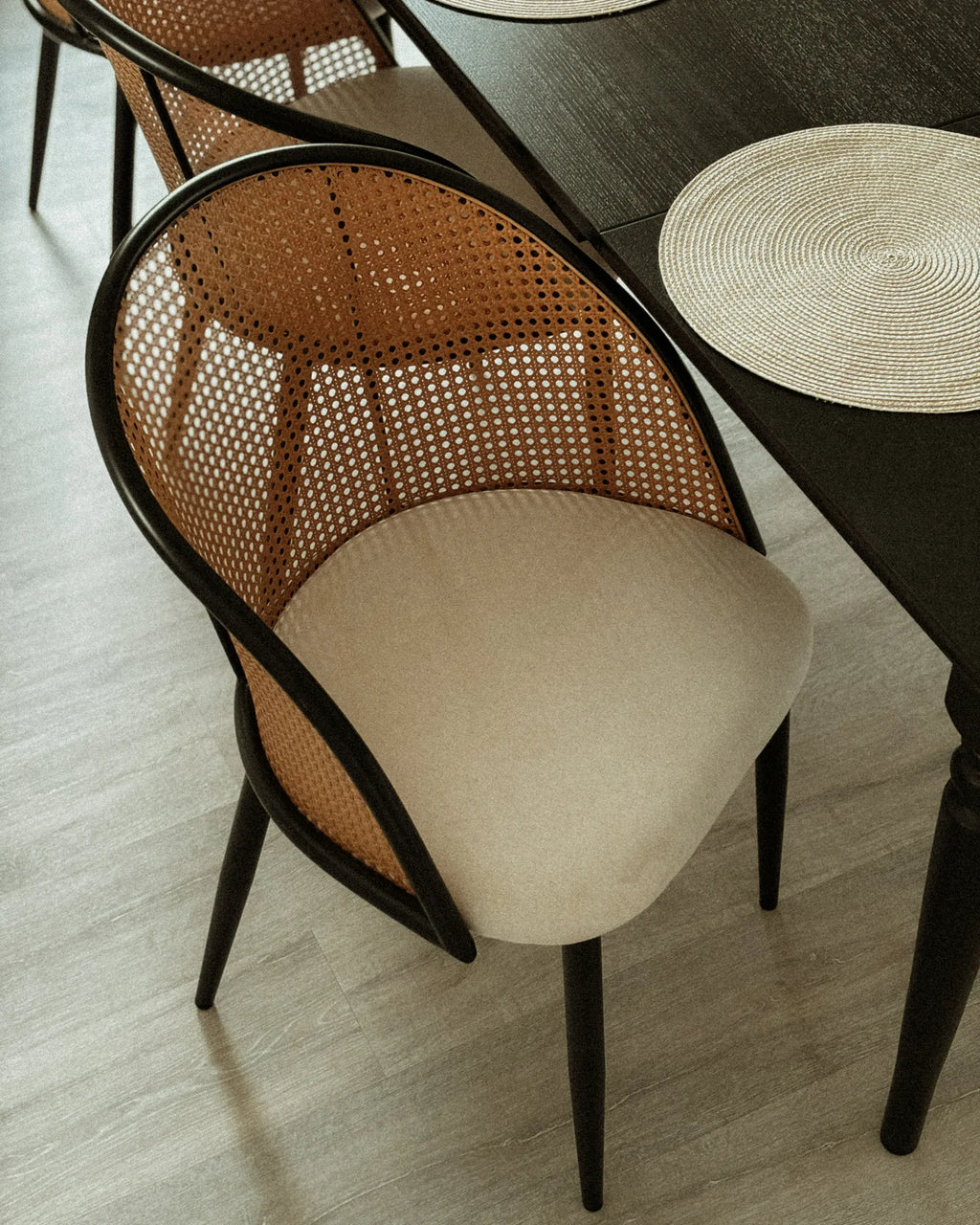 Set of 2 Dining Chairs CORNELL Metal Black