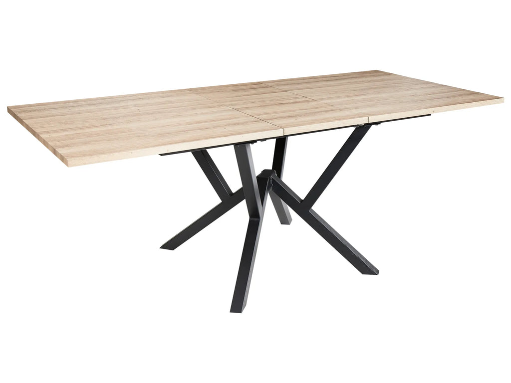 Extending Dining Table ANSELL Light Brown 160/200 cm 90 cm