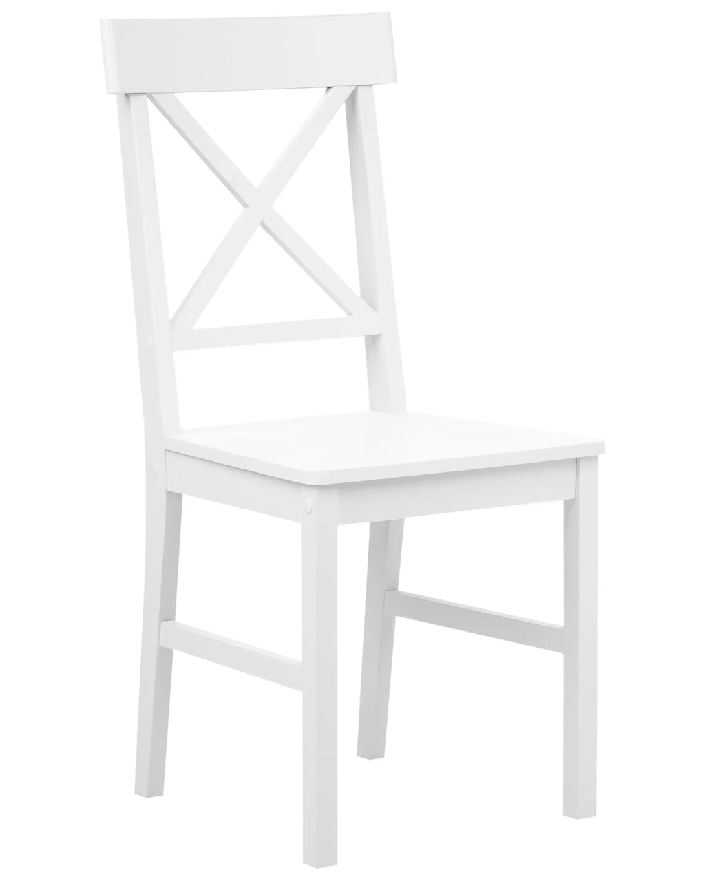 Set of 2 Dining Chairs BARLEE Poplar Wood White