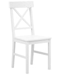 Set of 2 Dining Chairs BARLEE Poplar Wood White