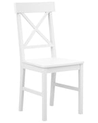 Set of 2 Dining Chairs BARLEE Poplar Wood White