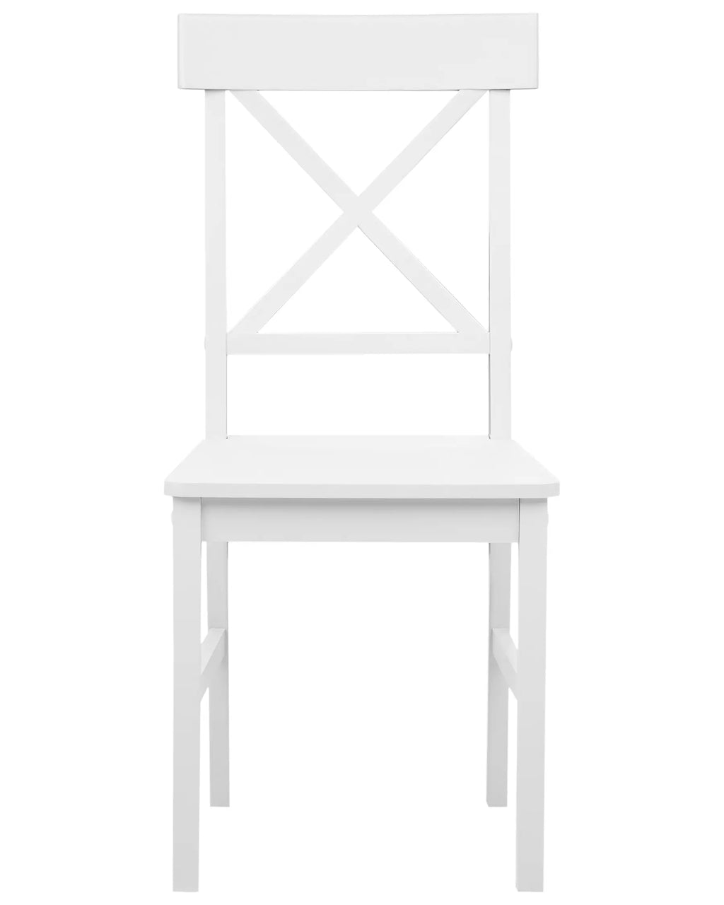 Set of 2 Dining Chairs BARLEE Poplar Wood White