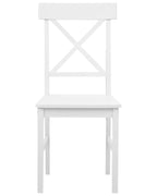 Set of 2 Dining Chairs BARLEE Poplar Wood White