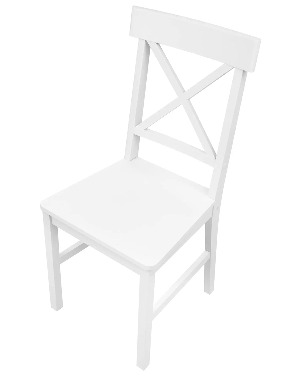 Set of 2 Dining Chairs BARLEE Poplar Wood White