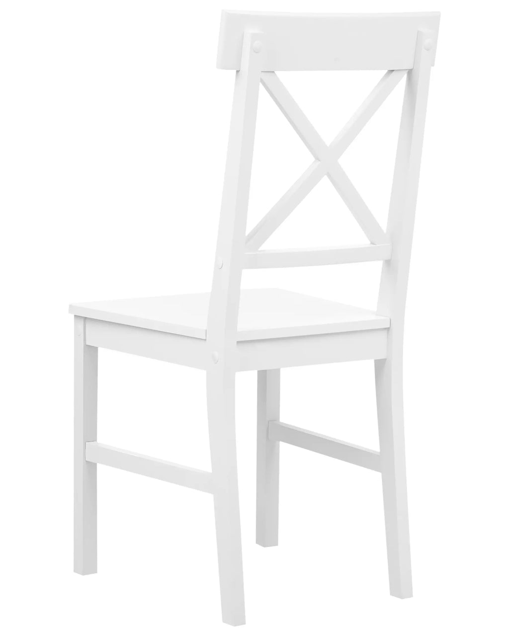 Set of 2 Dining Chairs BARLEE Poplar Wood White