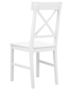 Set of 2 Dining Chairs BARLEE Poplar Wood White