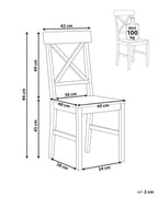 Set of 2 Dining Chairs BARLEE Poplar Wood White
