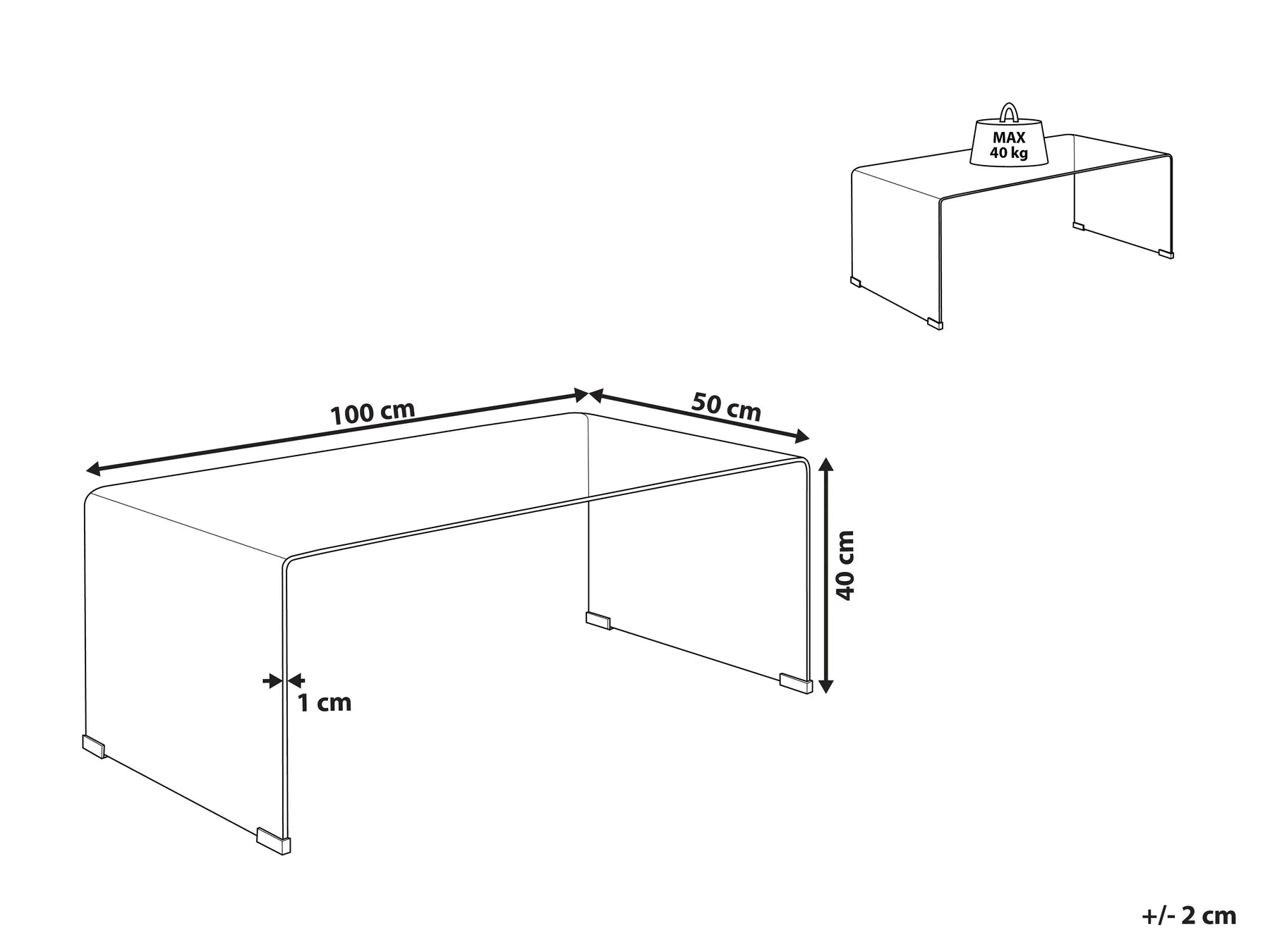 Coffee Table KENDALL Tempered Glass Brown