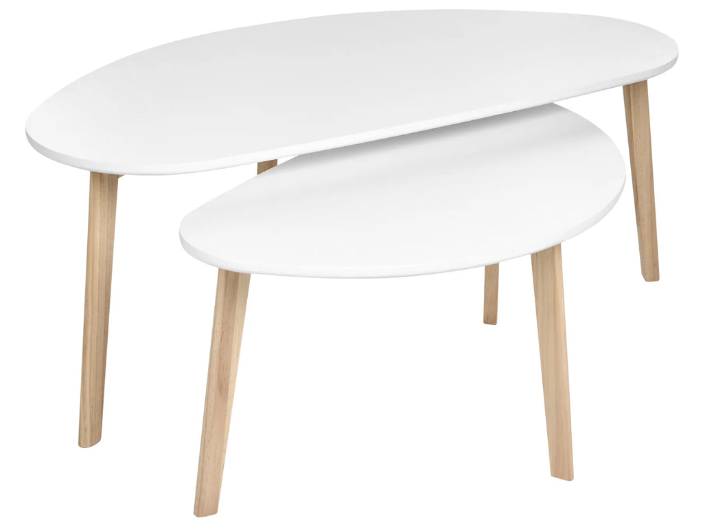 Set of 2 Coffee Tables NEVA White — main product view