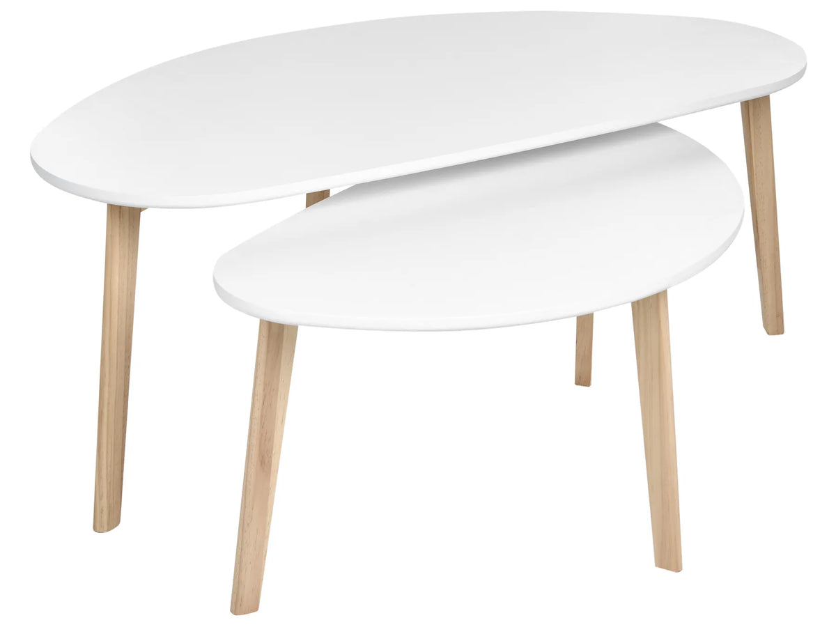 Set of 2 Coffee Tables NEVA White — main product view