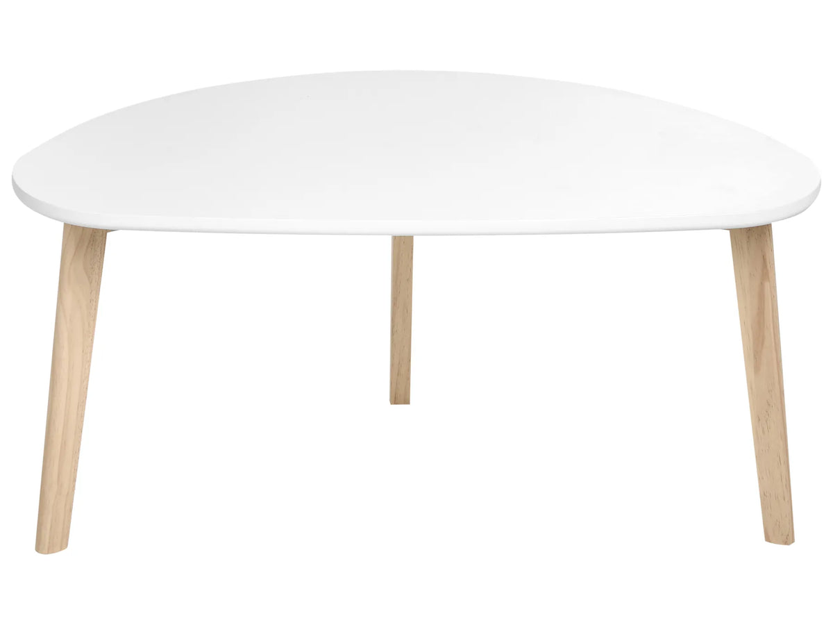 Set of 2 Coffee Tables NEVA White — angled product view