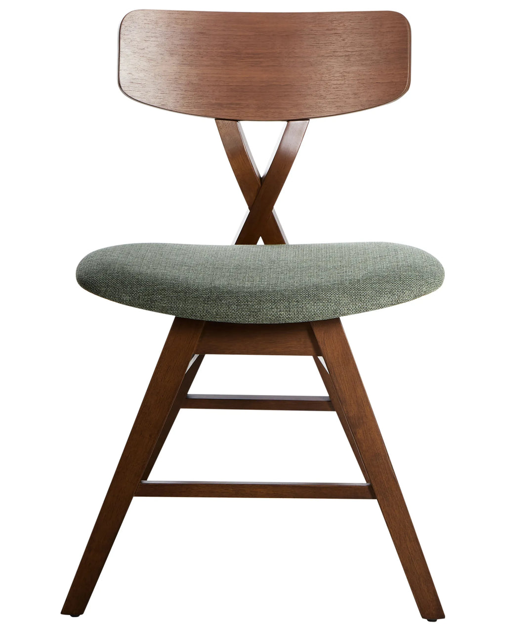 Set of 2 Dining Chairs LELAND Wood Dark Brown/ Green