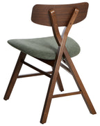 Set of 2 Dining Chairs LELAND Wood Dark Brown/ Green