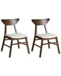 Set of 2 Dining Chairs HOPKINS Wood Dark Brown