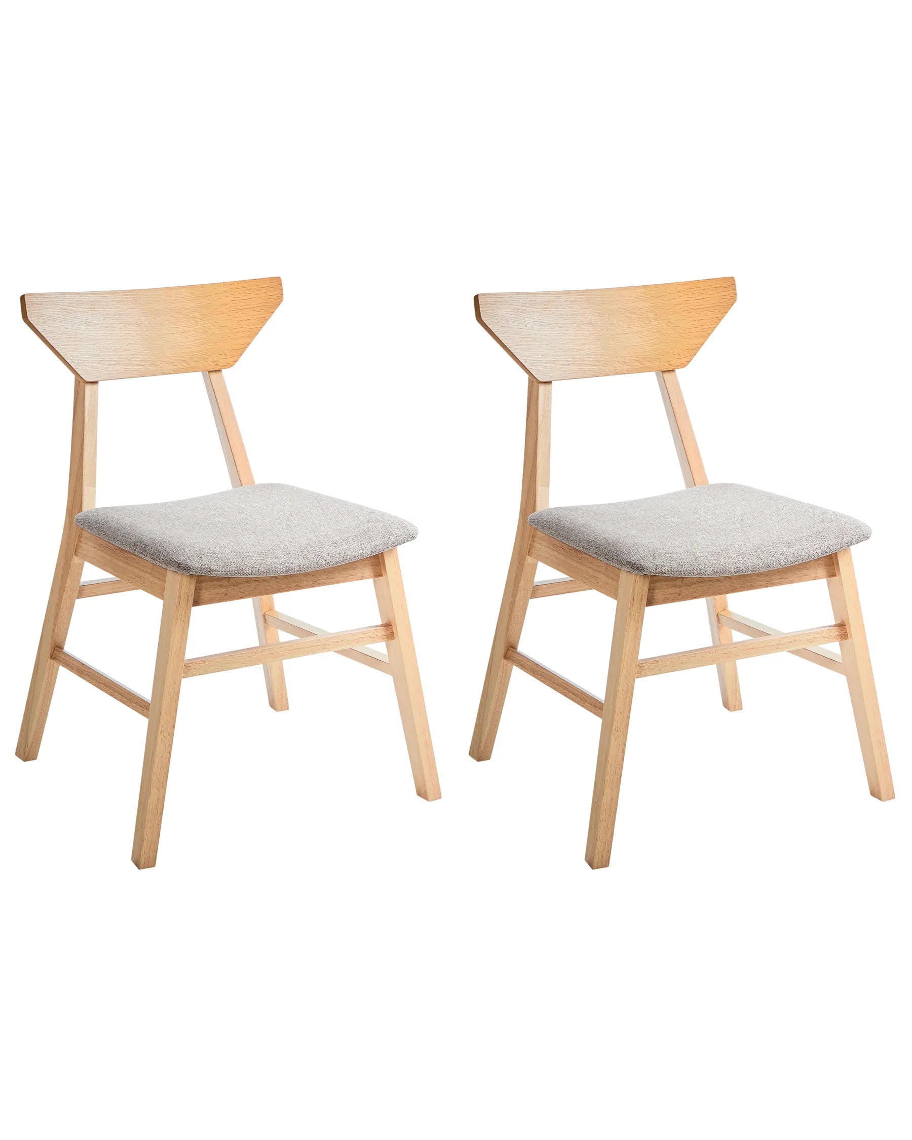 Set of 2 Dining Chairs HOPKINS Wood Light Brown