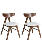Set of 2 Dining Chairs LACOTA Wood Dark Brown/ Grey