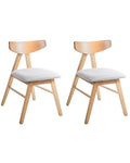 Set of 2 Dining Chairs LACOTA Wood Light Brown/ Grey