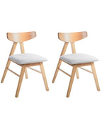 Set of 2 Dining Chairs LACOTA Wood Light Brown/ Grey