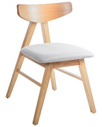 Set of 2 Dining Chairs LACOTA Wood Light Brown/ Grey