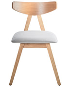 Set of 2 Dining Chairs LACOTA Wood Light Brown/ Grey