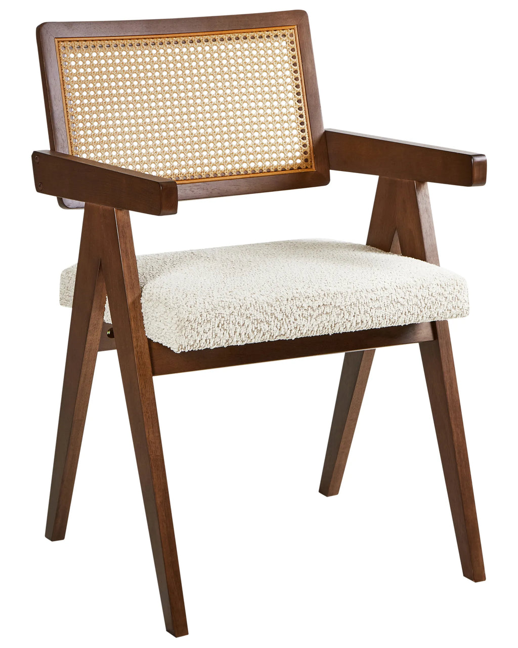 Set of 2 Dining Chairs AVA Wood Brown/ Light Beige