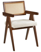 Set of 2 Dining Chairs AVA Wood Brown/ Light Beige