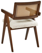 Set of 2 Dining Chairs AVA Wood Brown/ Light Beige
