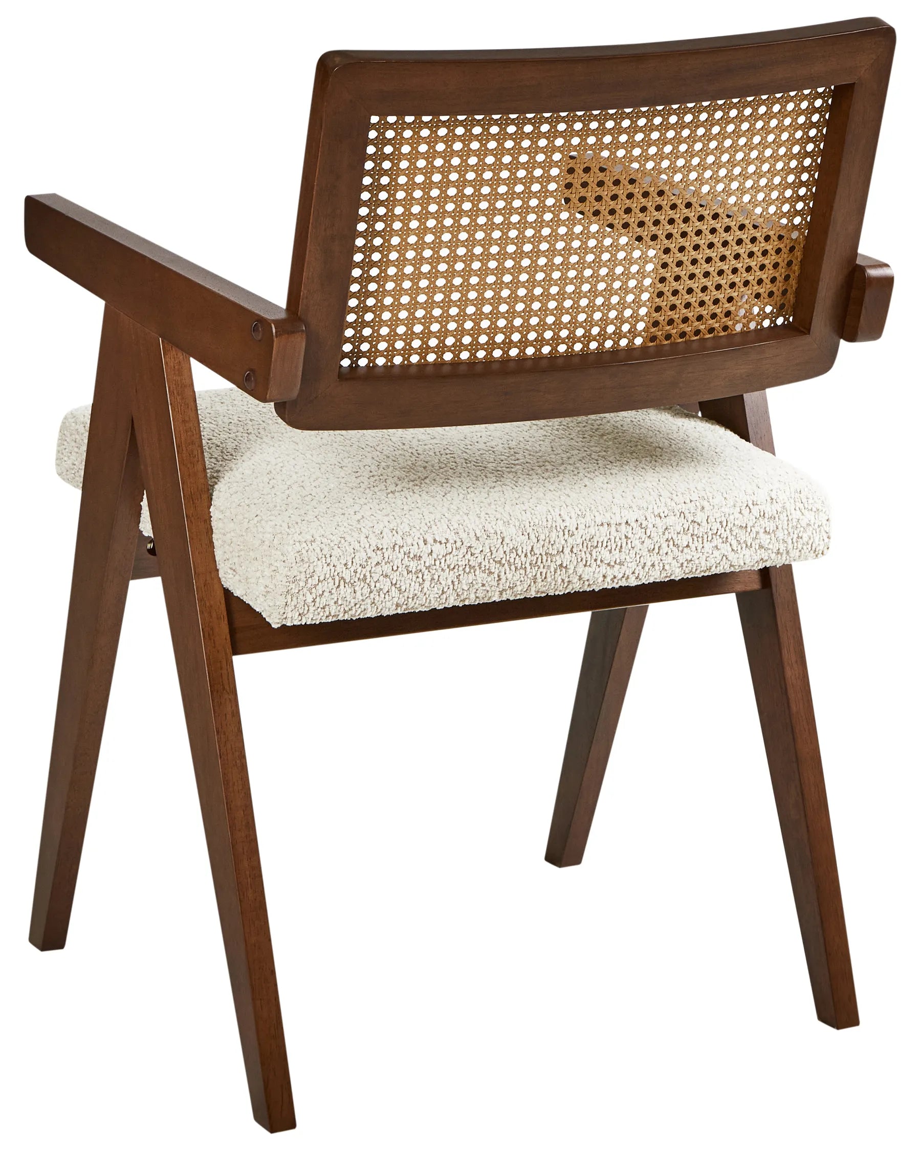 Set of 2 Dining Chairs AVA Wood Brown/ Light Beige