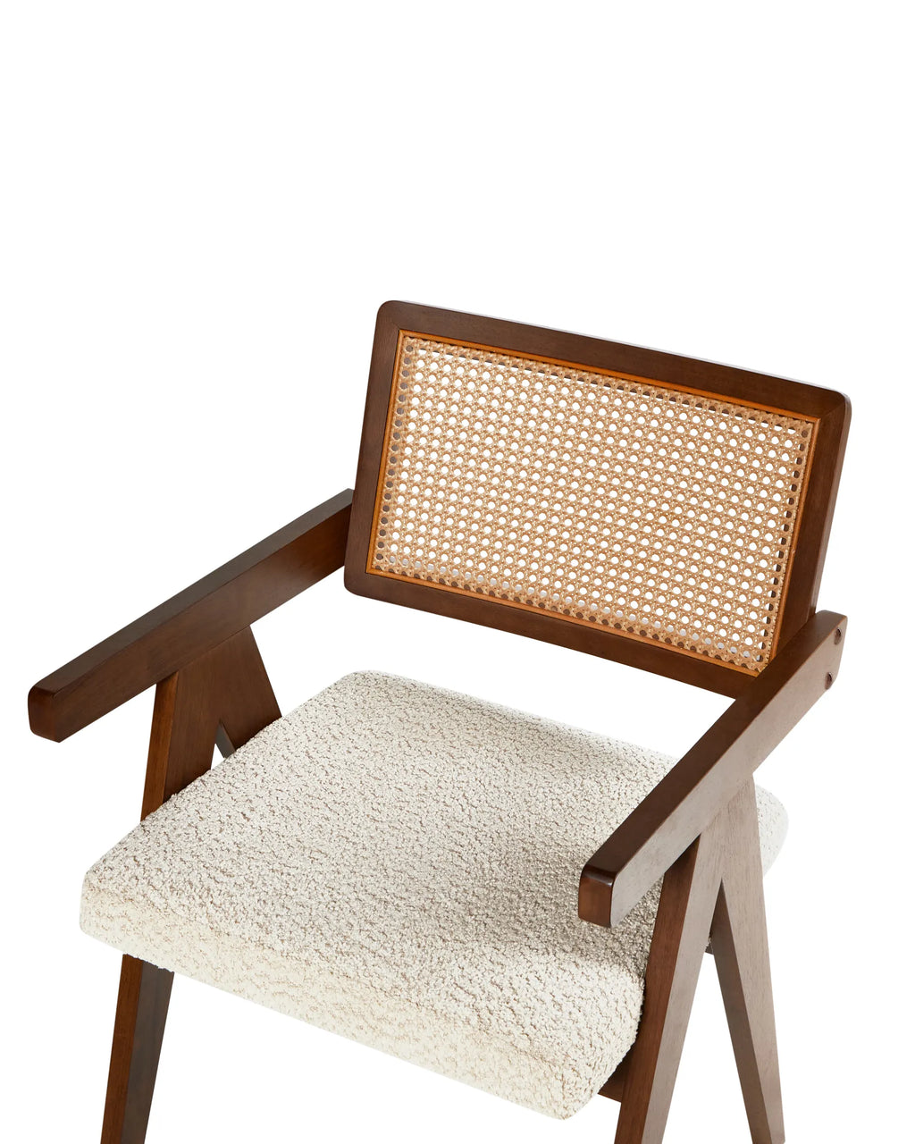 Set of 2 Dining Chairs AVA Wood Brown/ Light Beige