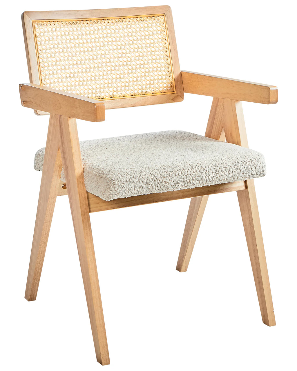 Set of 2 Dining Chairs AVA Wood Light Brown/ Beige