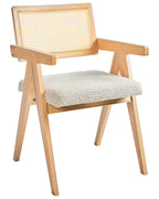 Set of 2 Dining Chairs AVA Wood Light Brown/ Beige