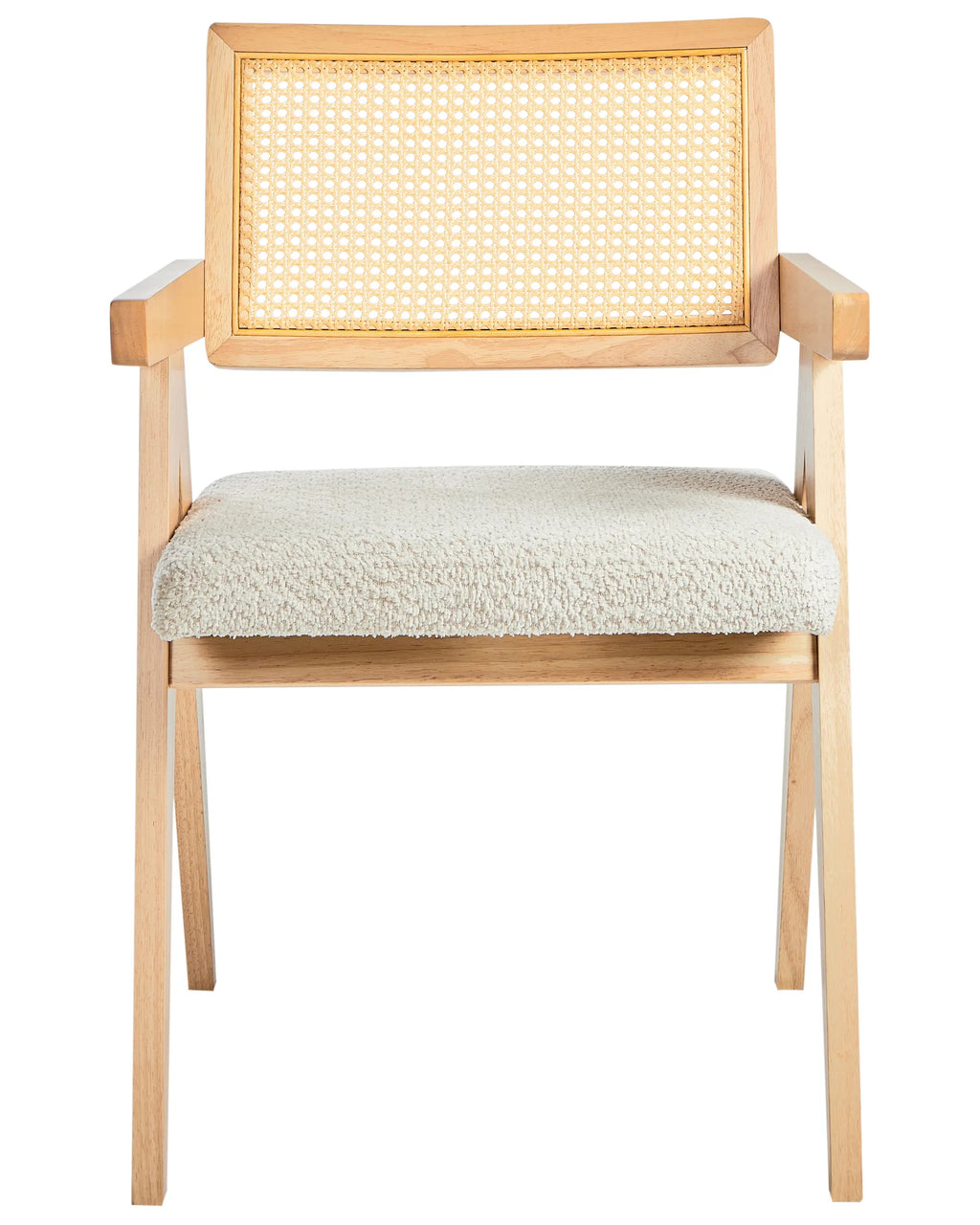 Set of 2 Dining Chairs AVA Wood Light Brown/ Beige