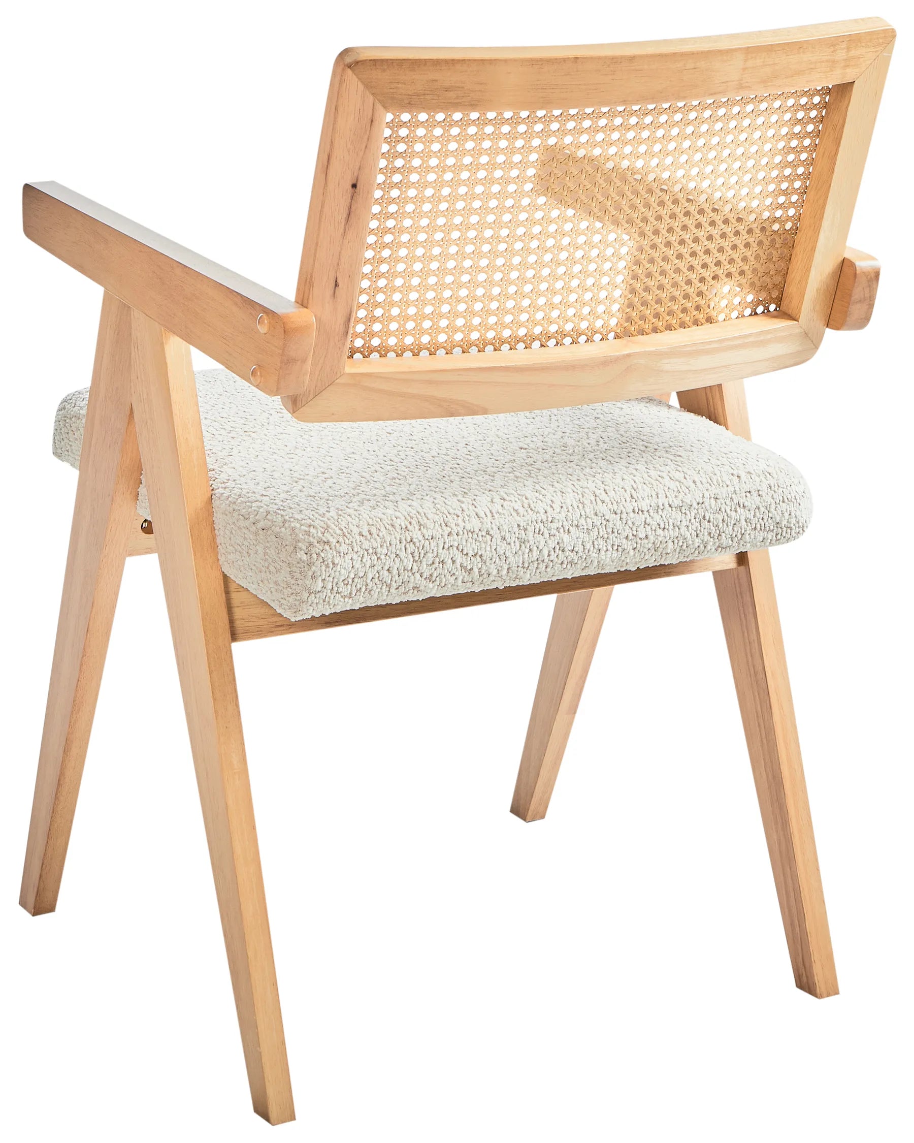 Set of 2 Dining Chairs AVA Wood Light Brown/ Beige