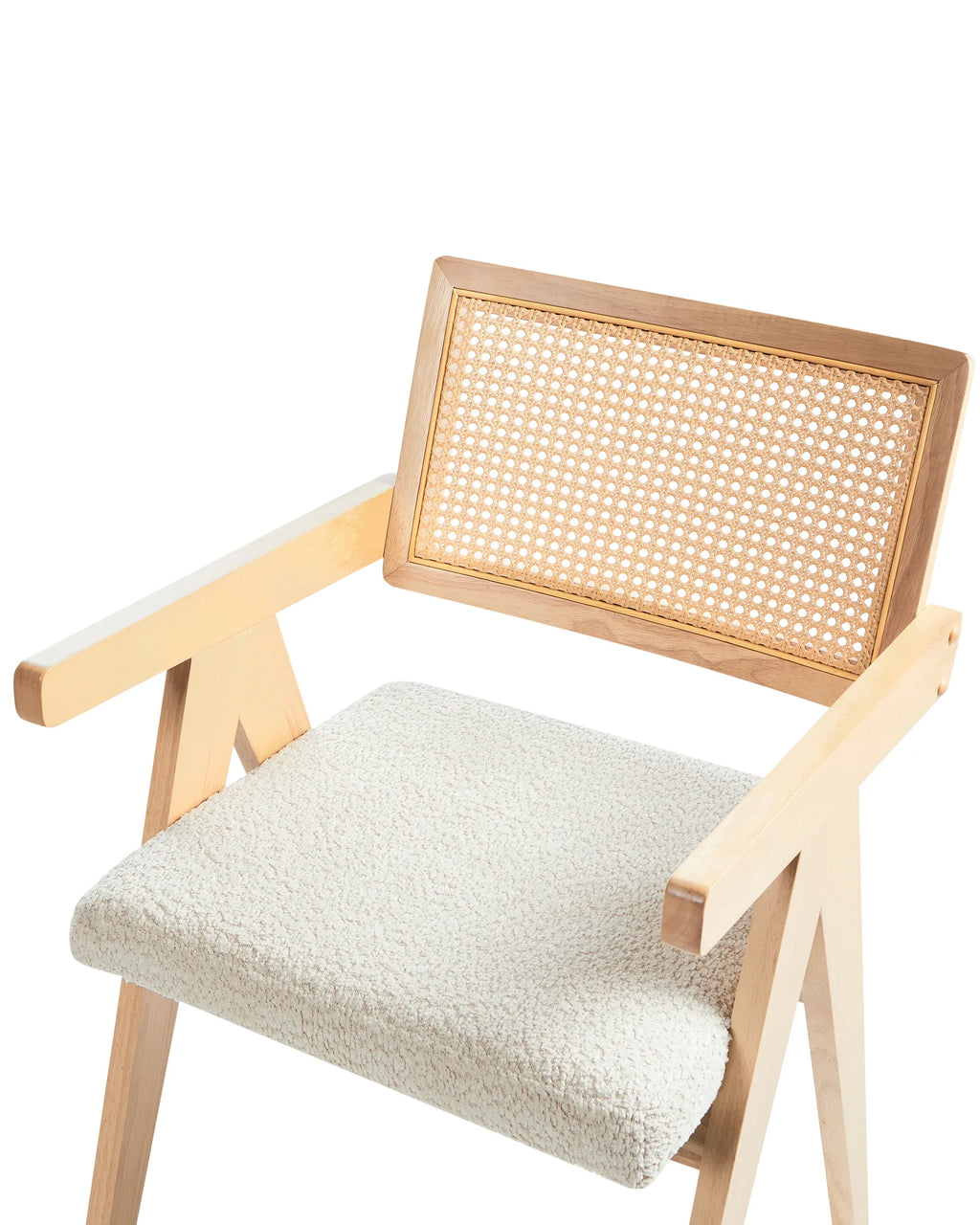 Set of 2 Dining Chairs AVA Wood Light Brown/ Beige