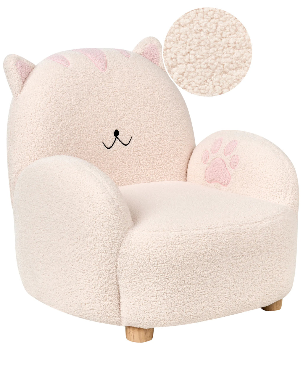Kids Armchair Cat ZOAR Boucle Off-White