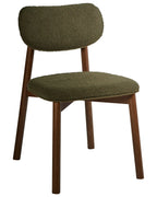 Set of 2 Dining Chairs MILLS Boucle Brown/ Green