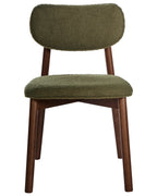 Set of 2 Dining Chairs MILLS Boucle Brown/ Green