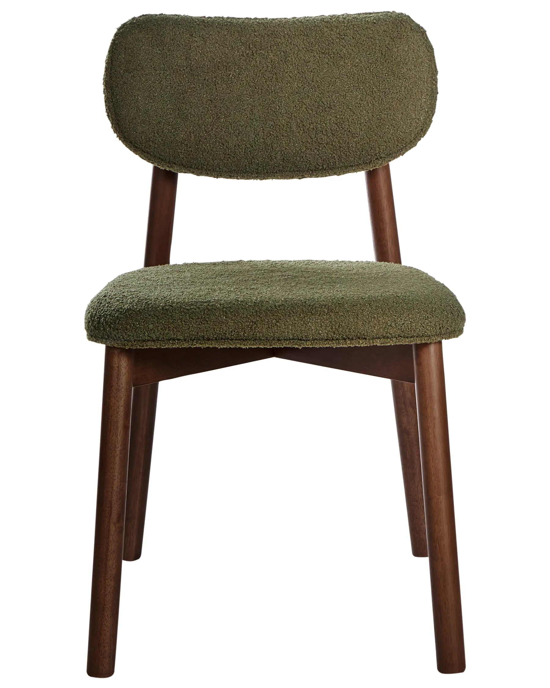 Set of 2 Dining Chairs MILLS Boucle Brown/ Green