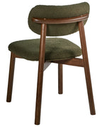 Set of 2 Dining Chairs MILLS Boucle Brown/ Green