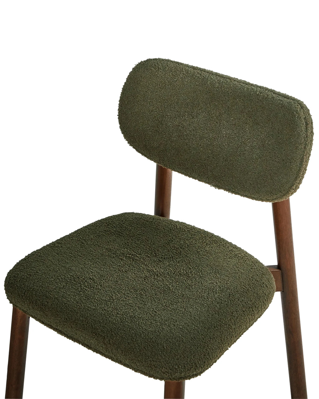 Set of 2 Dining Chairs MILLS Boucle Brown/ Green