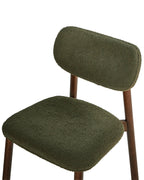Set of 2 Dining Chairs MILLS Boucle Brown/ Green