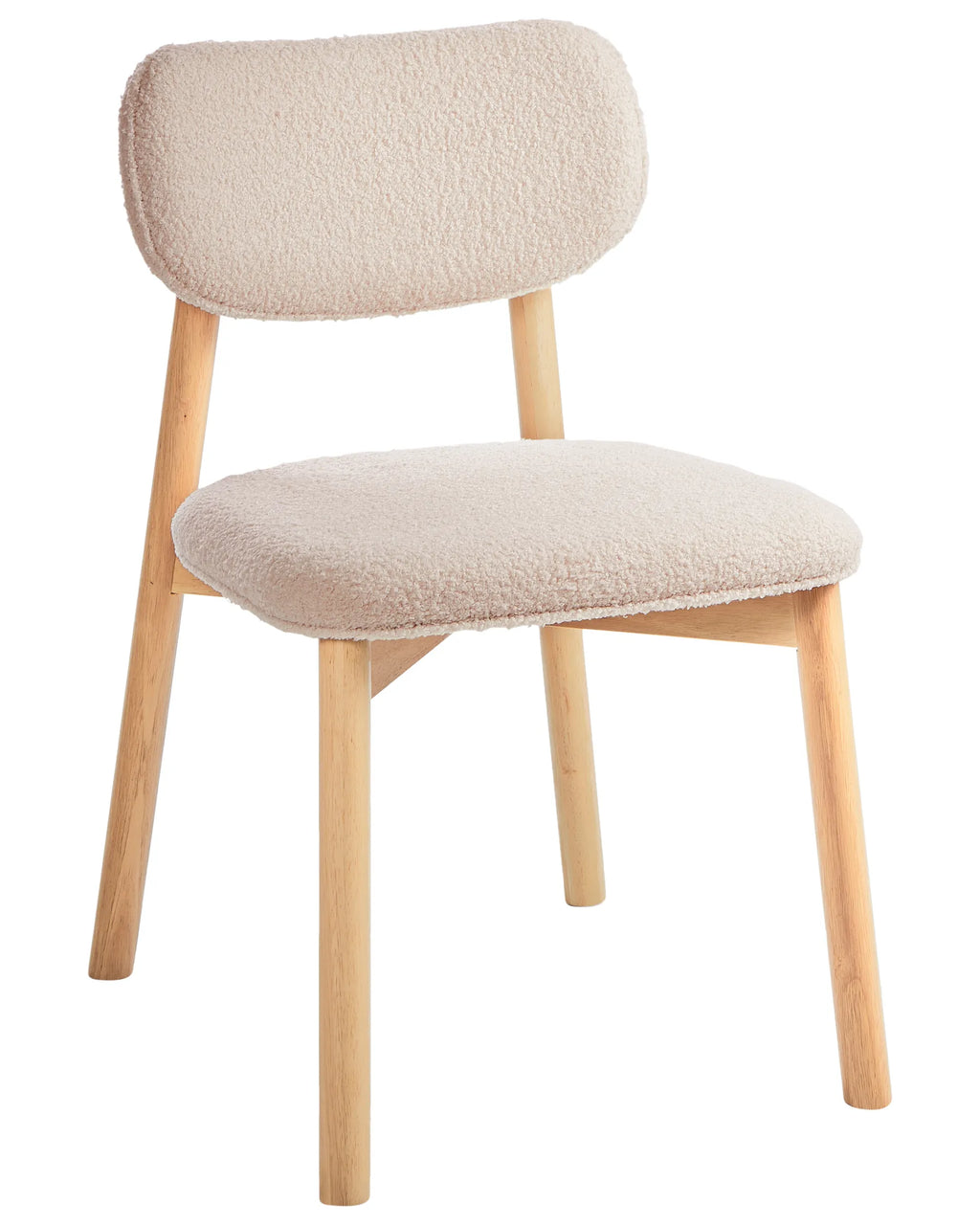 Set of 2 Dining Chairs MILLS Boucle Light Brown/ Light Beige