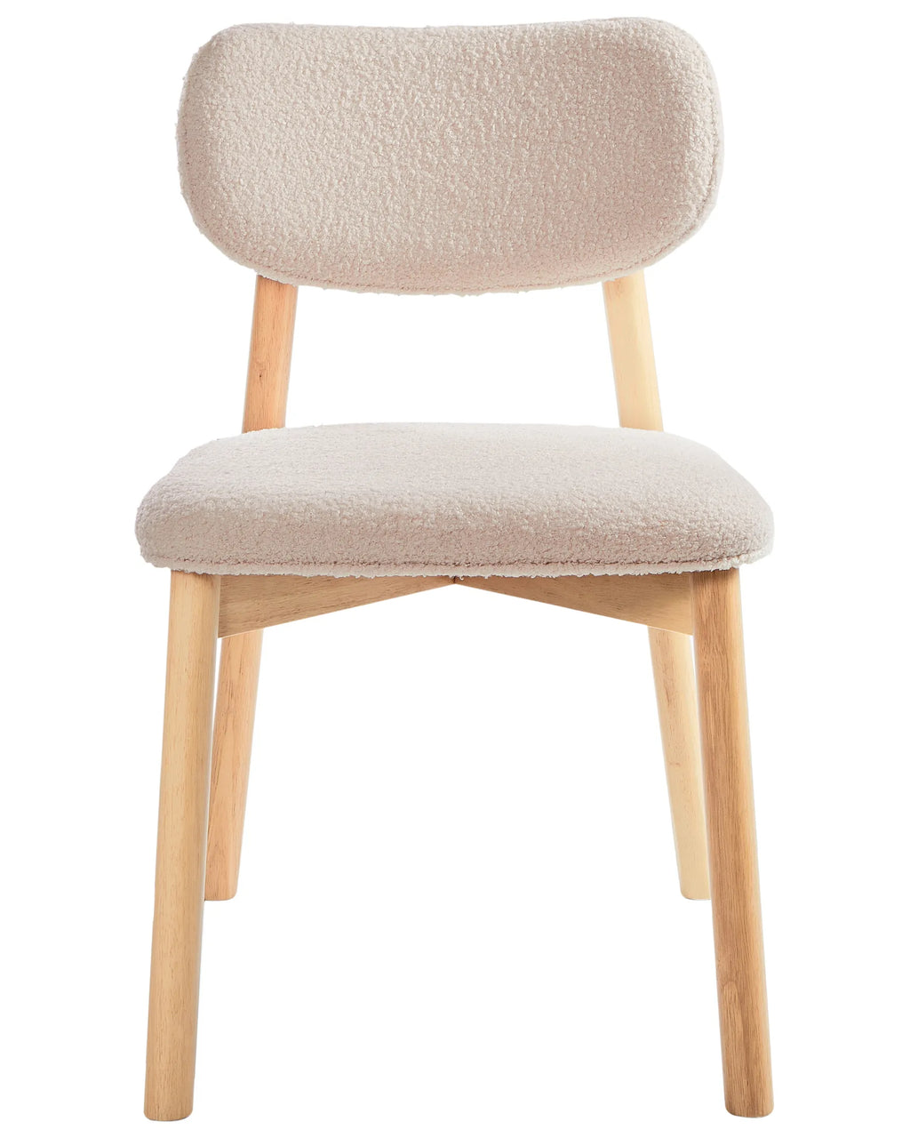 Set of 2 Dining Chairs MILLS Boucle Light Brown/ Light Beige