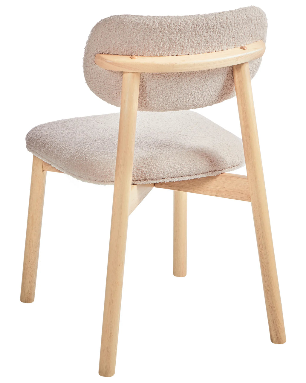 Set of 2 Dining Chairs MILLS Boucle Light Brown/ Light Beige