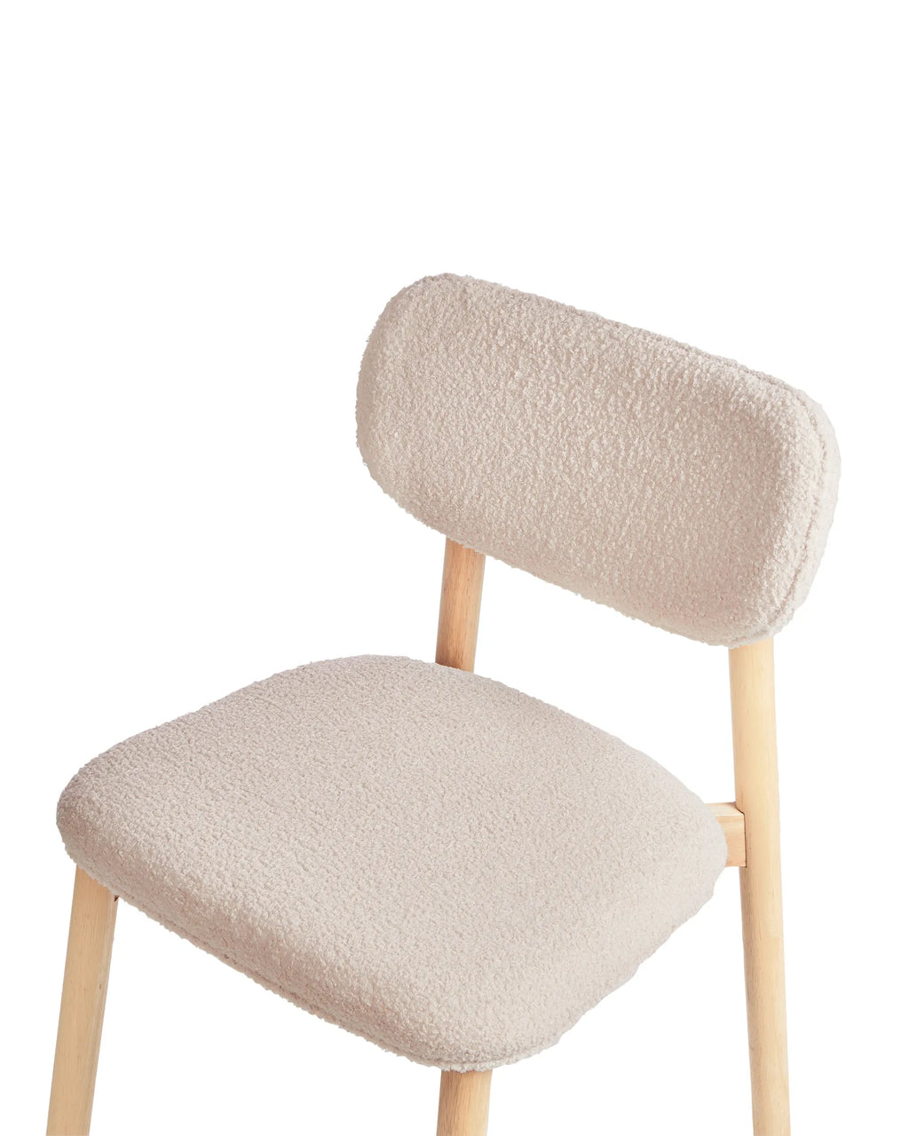 Set of 2 Dining Chairs MILLS Boucle Light Brown/ Light Beige