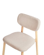Set of 2 Dining Chairs MILLS Boucle Light Brown/ Light Beige