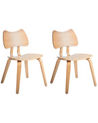 Set of 2 Dining Chairs DIANA Wood Light Brown
